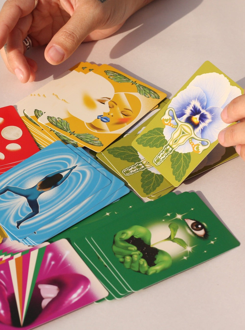 playing womens collective card game
